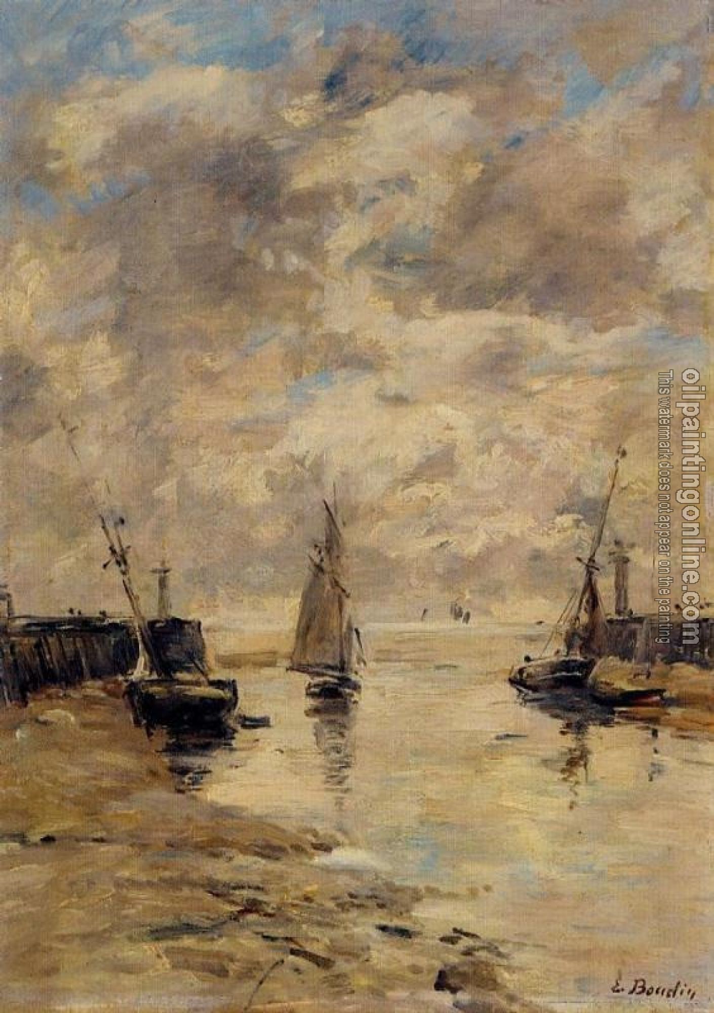 Boudin, Eugene - Trouville, the Jettys, Low Tide